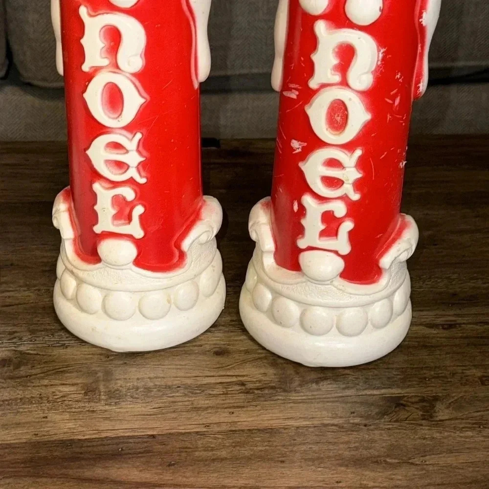 VINTAGE 4CT 1970’s Christmas Plastic Decor Empire Candle Blow Molds Holiday/Noel - Picture 7 of 17